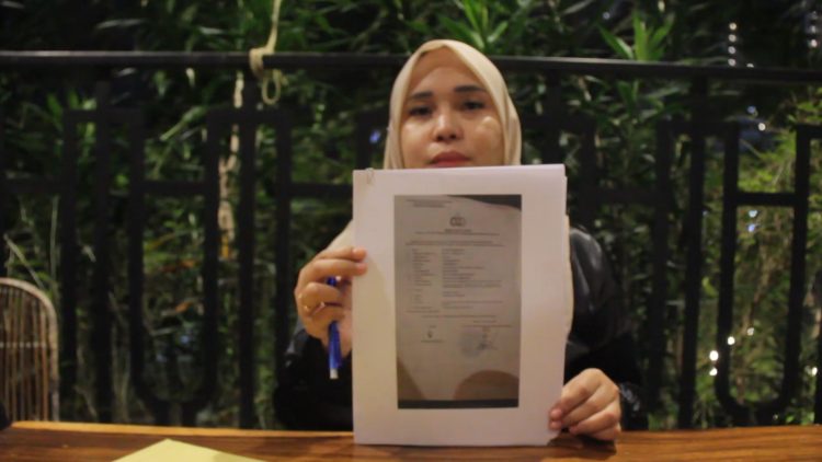 Intan Aseh, korban dugaan penipuan arisan online di Medan. PotretBisnis/ist