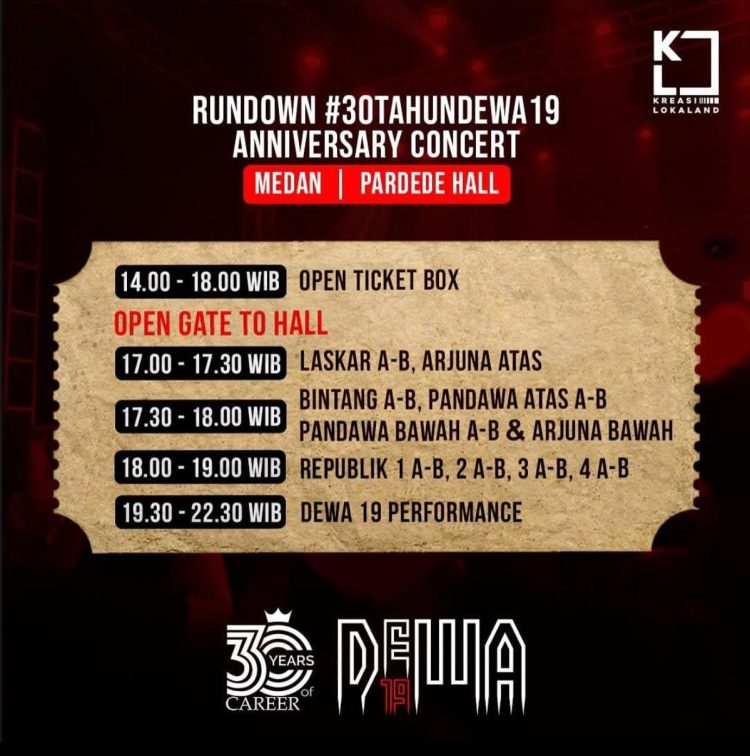 Tiket Konser Dewa 19 di Medan Sold Out, Cek Jadwal Open Gatenya