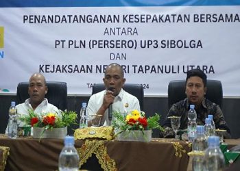 PLN UP3 Sibolga Lakukan Penandatangan MoU Nota Kesepahaman Bersama dengan Kejaksaan Negeri Tapanuli Utara