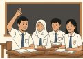 Pelajar SMA di Sumut saat mengikuti kegiatan belajar di sekolah lima hari