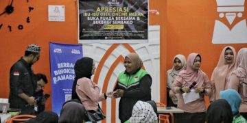 Komunitas GIS Medan Ajak Puluhan Ojol Wanita Buka Bersama, Do’akan Kemerdekaan Palestina